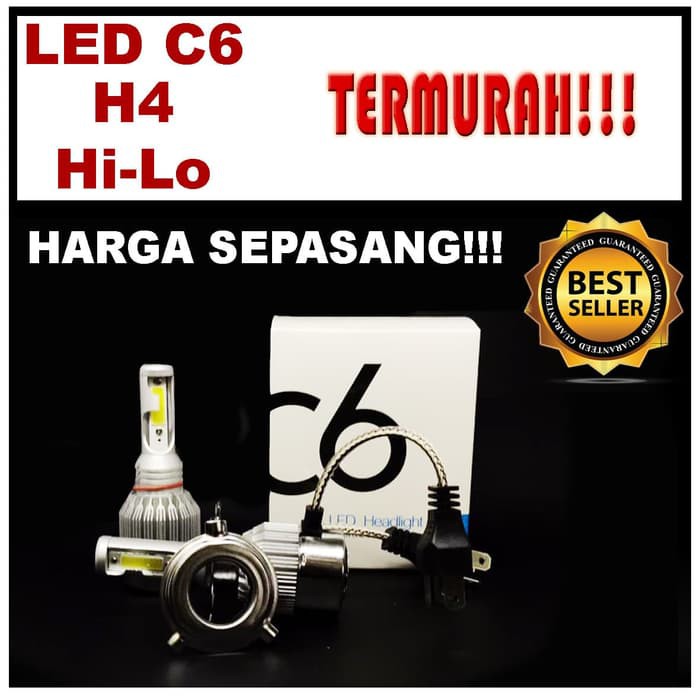 CUCI GUDANG LAMPU C6 LED 36W COB MOBIL MOTOR SOCKET H4