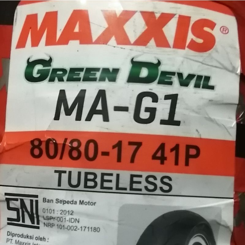 Ban luar maxxis 80 80 17 green devil ma g1 tubeless tubles semi compound