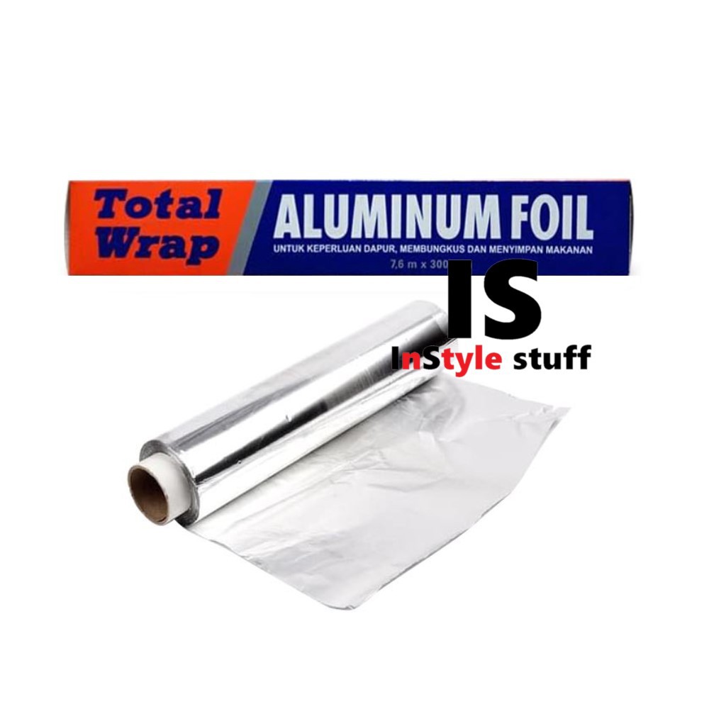TOTAL ALUMINIUM FOIL - ALUFO PAPER WRAP KERTASMEMANGGANG MAKANAN OVEN SILVER PEMBUNGKUS KUKUS MICRO