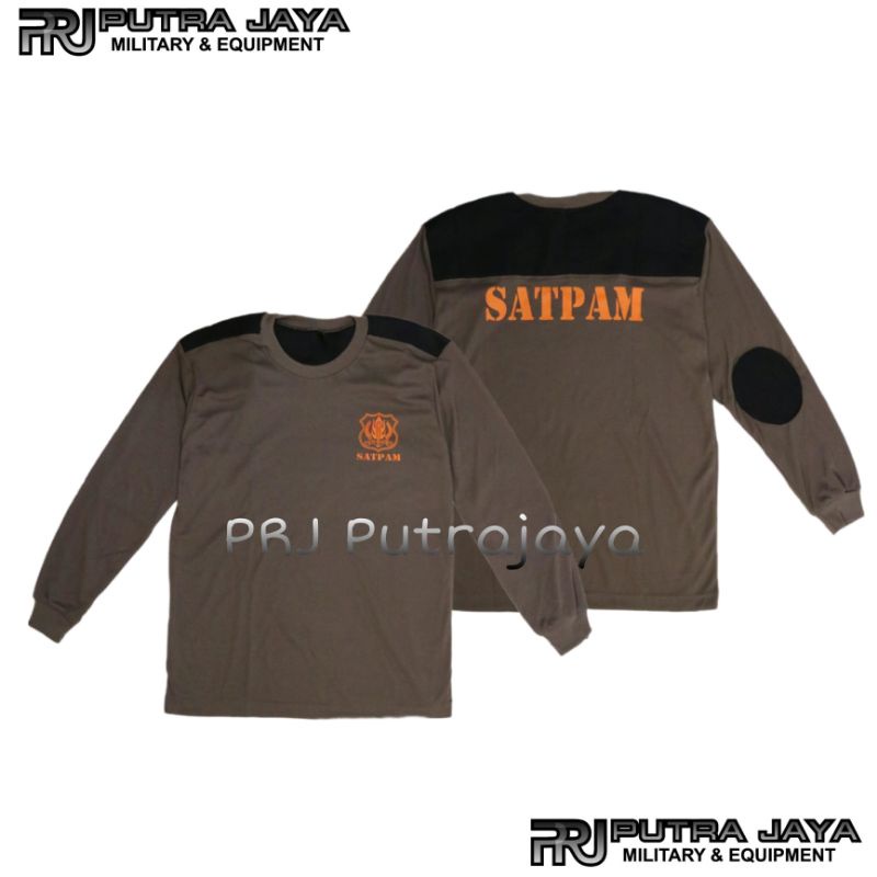 KAOS SATPAM LENGAN PANJANG /  SECURITY COKLAT PANJANG TERBARU