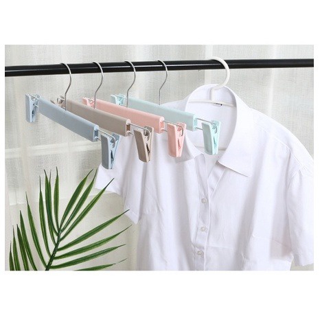 Hanger Stainles Jepit Besi - Gantungan Baju Palang Jepit Besi Setelan HANGER JEPIT BESI PLASTIK METAL CLIP DEWASA HANGER PLASTIK PALANG JEPIT  Jepitan Celana atau jepitan jilbab ukuran 25cm/Hanger jepit celana