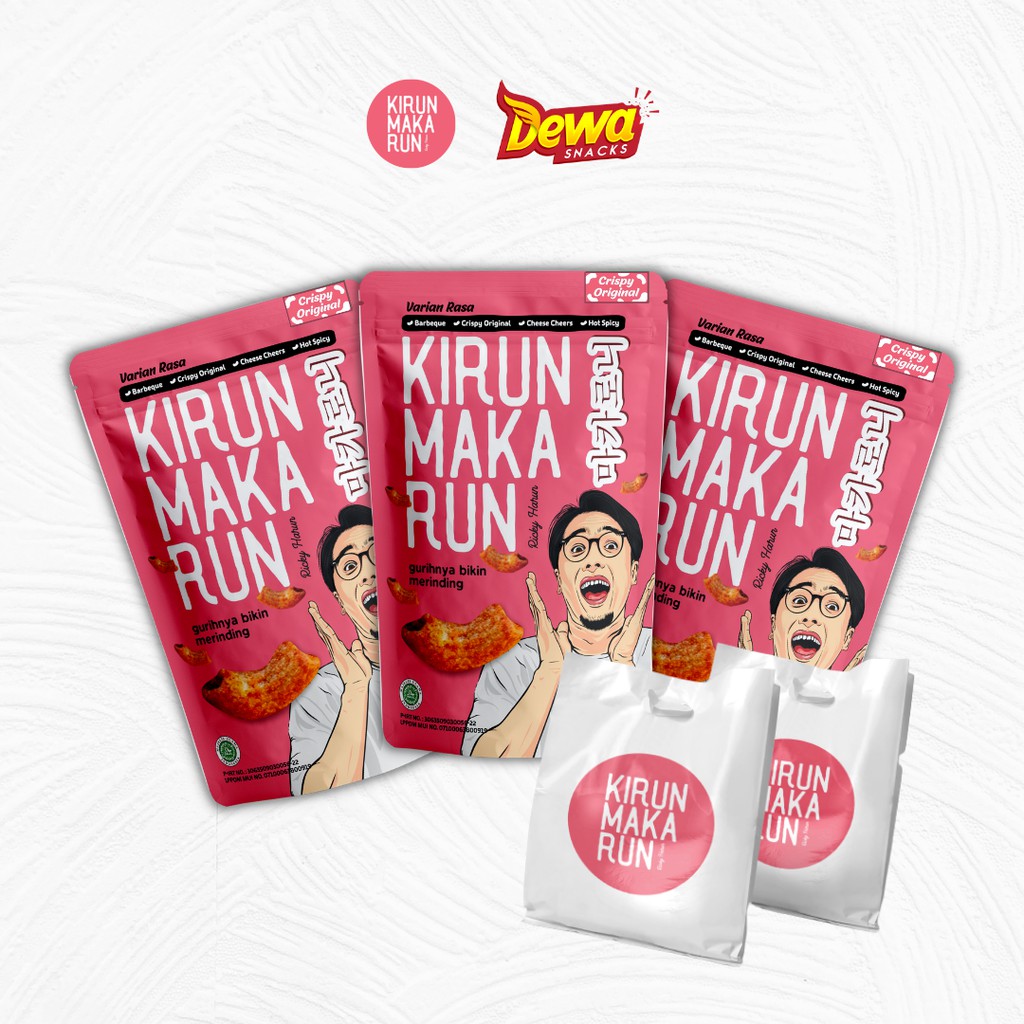 

Kirun Makarun | Makanan Ringan | Makaroni Bantet Kirun Makarun Rasa Original Gurih 100gr 3 Pcs + Free Kresek