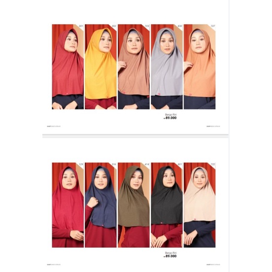 DAUKY HIJAB INSTAN BERGO POLOS KAOS BERGO RIRI