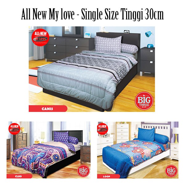 Sprei ALL NEW MY LOVE 120x200 Tinggi 30 BOHEMIAN BOTANIC COASTAL HARUKA TRIANGLES LUISA FOREST KOLASE MAPLE LEAF PAOLA WINTER  Single 120 T30 ML