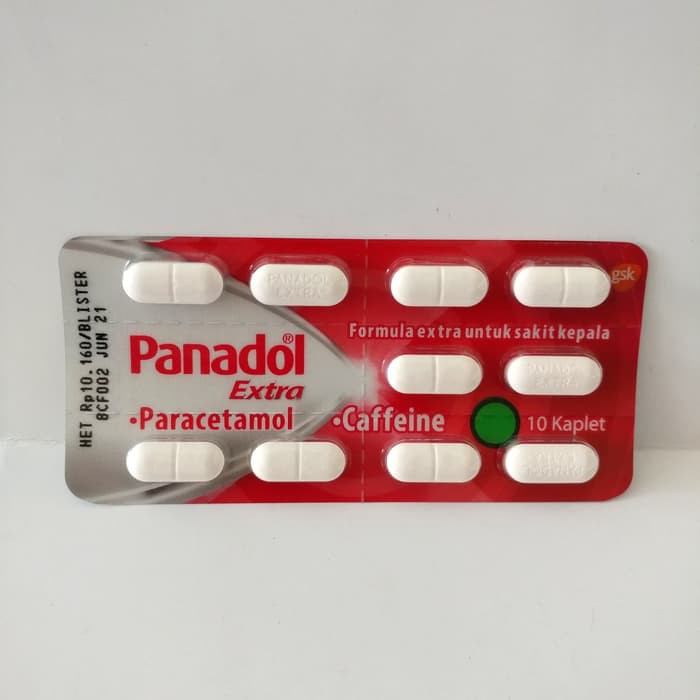 PANADOL EKSTRA STRIP ISI 10 TABLET PARACETAMOL PEREDA NYERI DEMAM PANAS GIGI