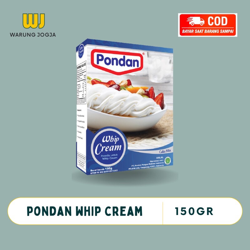 

Pondan Whip Cream 150gr Whipping Bubuk Whipped Powder Krim Kocok Topping