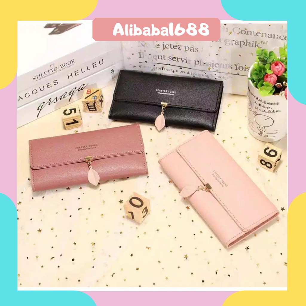 *ALIBABA1688*COD Dompet Wanita Impor B17 Dompet Kulit Panjang Tipis C8