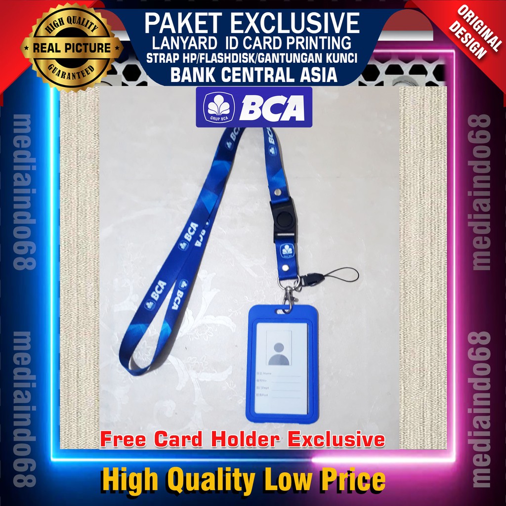 

BANK BCA Lanyard, Strap ID, HP/Flashdisk Printing Digital (Paket Lengkap Exclusive)