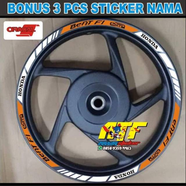 Sticker velg motor beat/lis velg motor beat