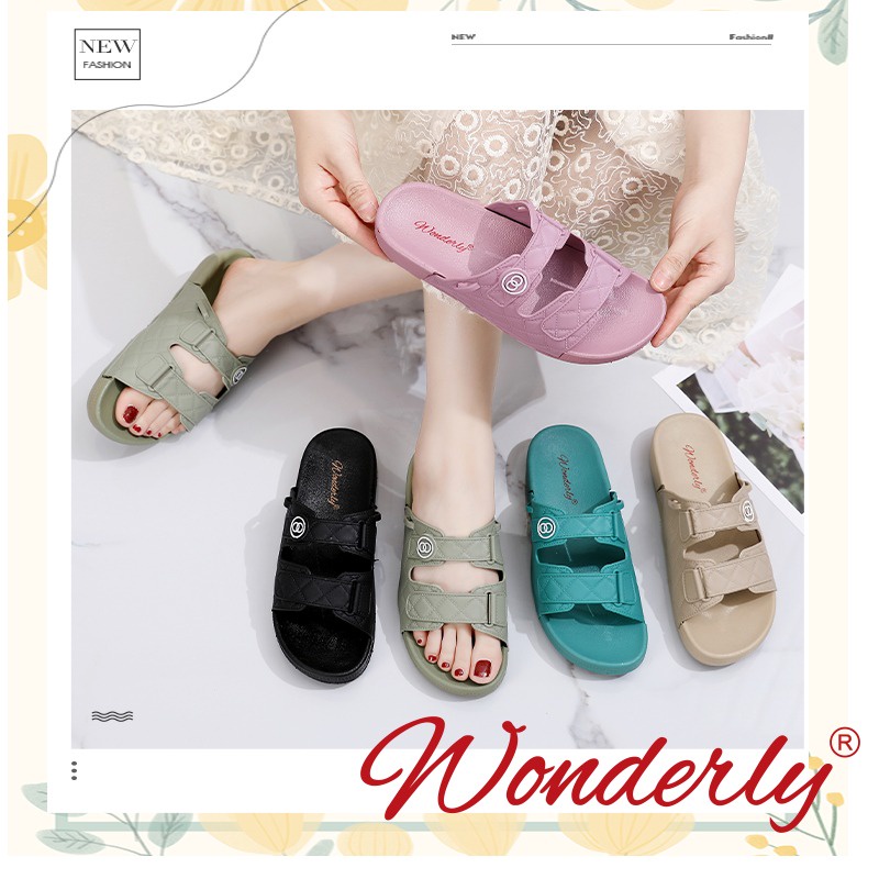 Wonderly Sandal Slop Tali Wanita Korea 2027-3 Tawana PVC