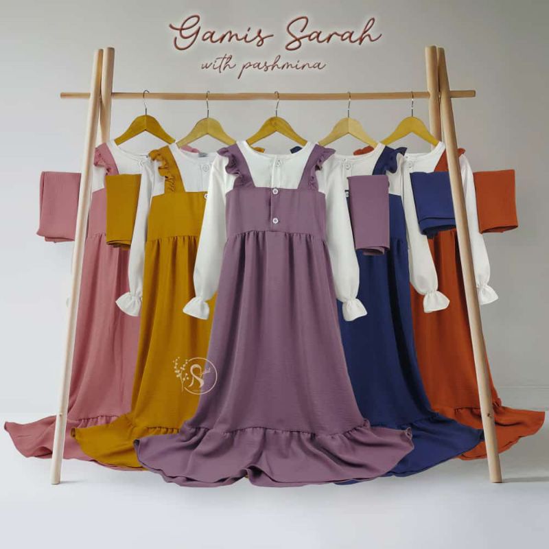 Gamis Anak Perempuan Gamis Sarah Set Pashmina