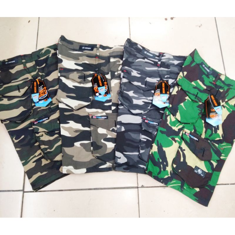 Celana pendek kargo pria/ Celana pendek loreng army/ Celana gunung pendek motif camo army