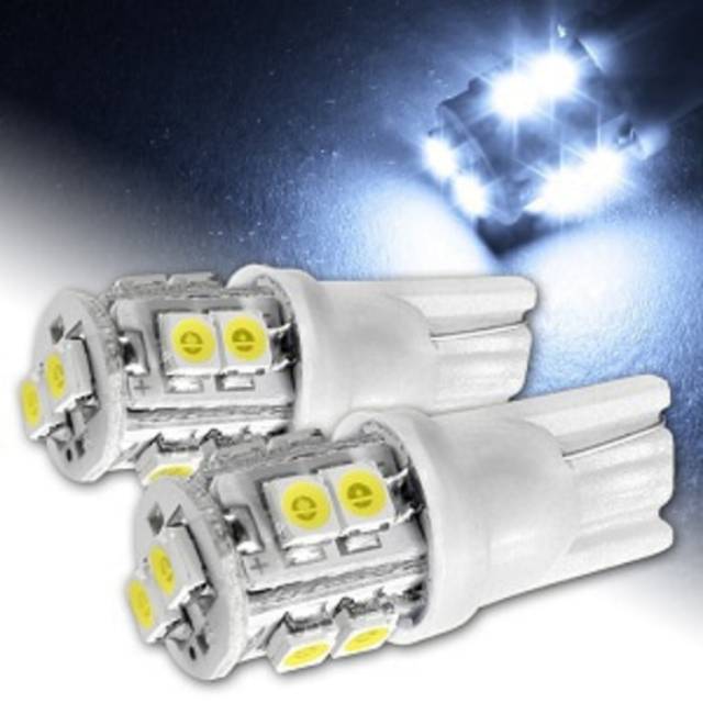 Lampu Senja LED T10 10Mata (Cahaya Putih / Biru /merah dan ijo) motor mobil