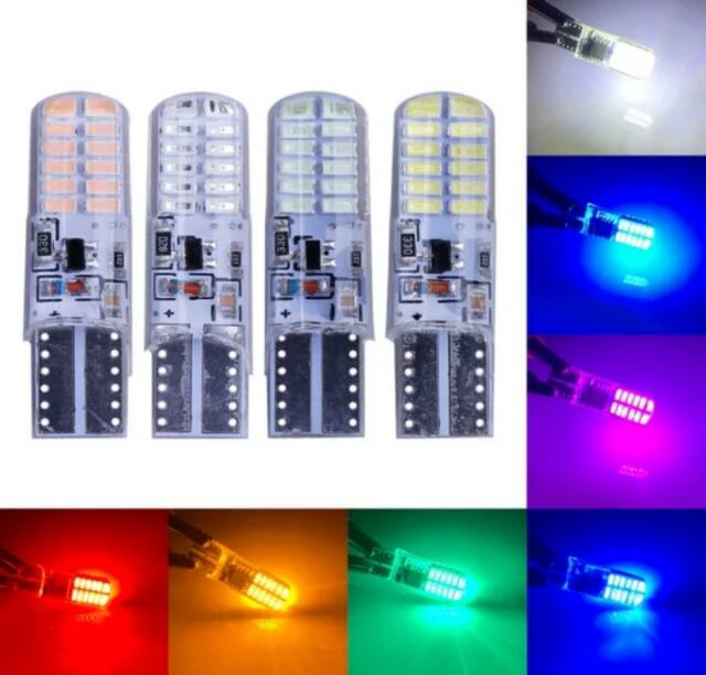 Lampu LED Senja Kota T10 Flash Strobo DC12v 24 LED Jelly Blitz Dua Mode-4