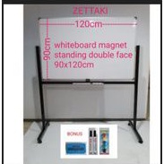 

Papan Tulis Whiteboard Standing Magnet Double Face ZETTAKI 90x120cm