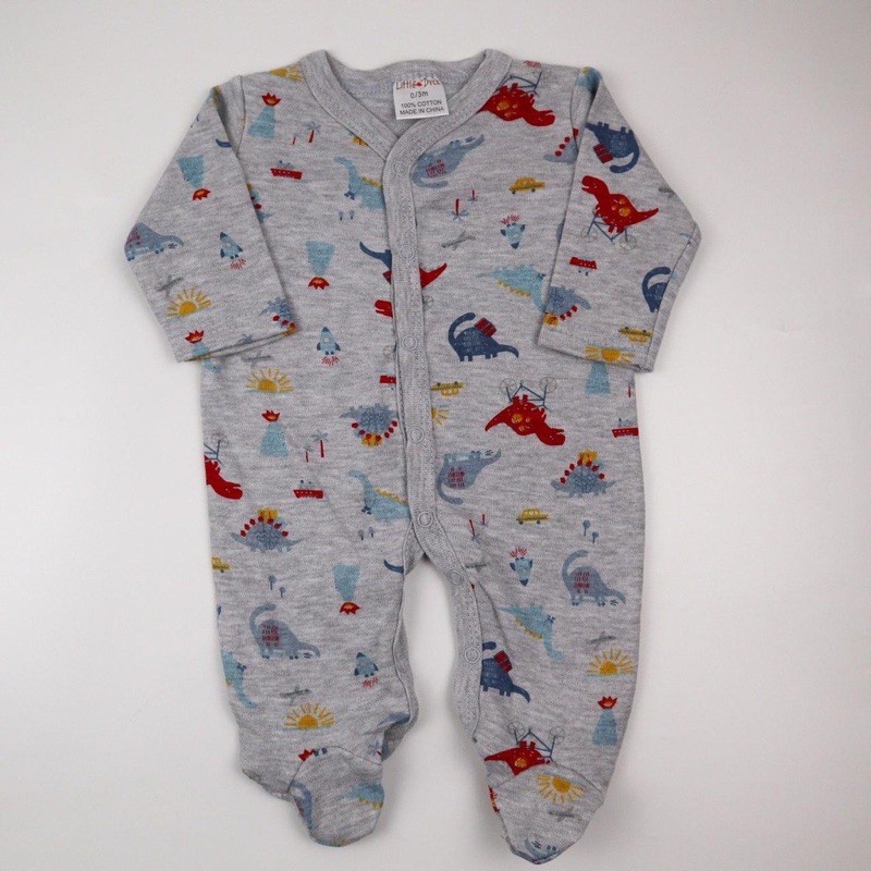 BABY K2 - BABY SLEEPSUIT MOTIF DINO MEREK LITTLEDUCK 1 PACK ISI 3 PCS KODE 00023