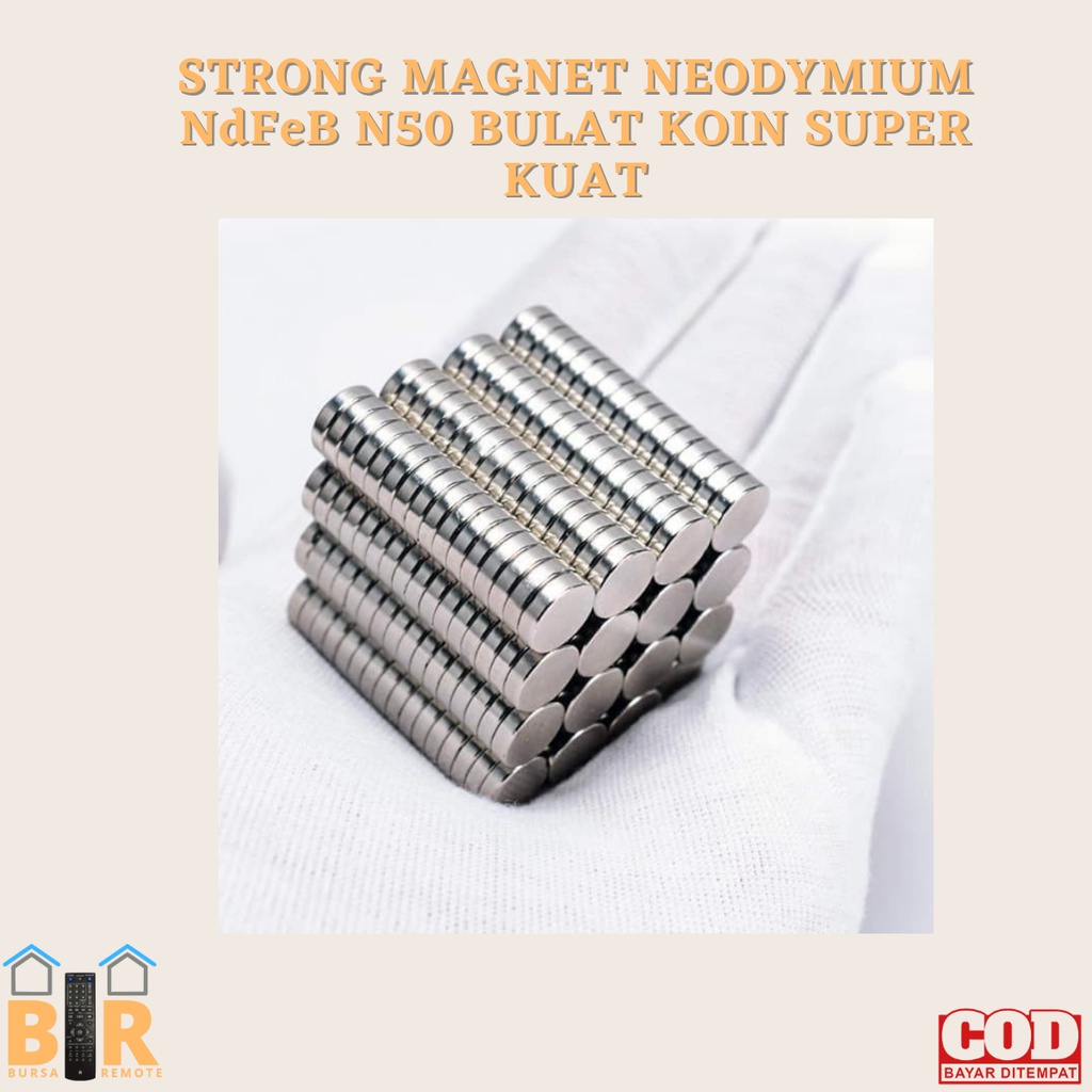 STRONG MAGNET NEODYMIUM NdFeB N50 BULAT KOIN SUPER magnet