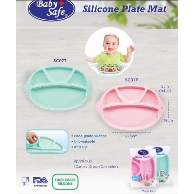 Baby Safe SC07P SC07T Silicone Plate Piring Makan Bayi Silikon Bayi