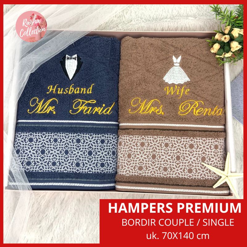 RC Gift Hampers Handuk Couple Bordir Premium Towel Couple Handuk Terry Palmer Premium