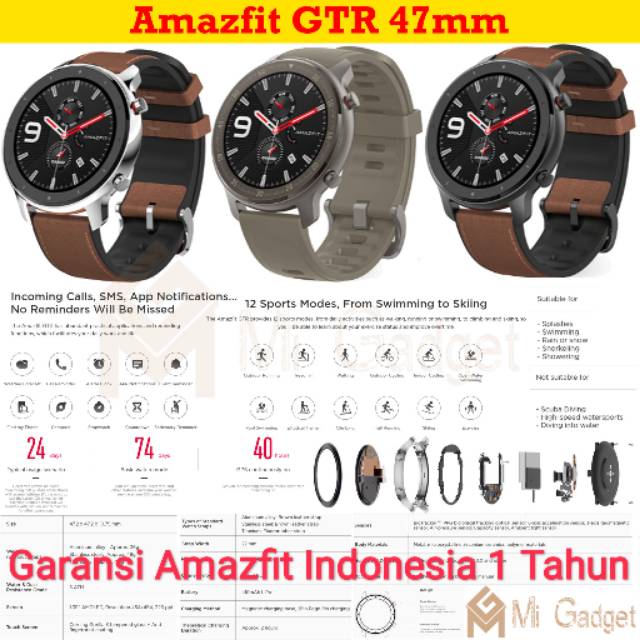 Amazfit GTR 47 mm GTR 47mm International - Smartwatch - Garansi Amazfit Indonesia 1 Tahun