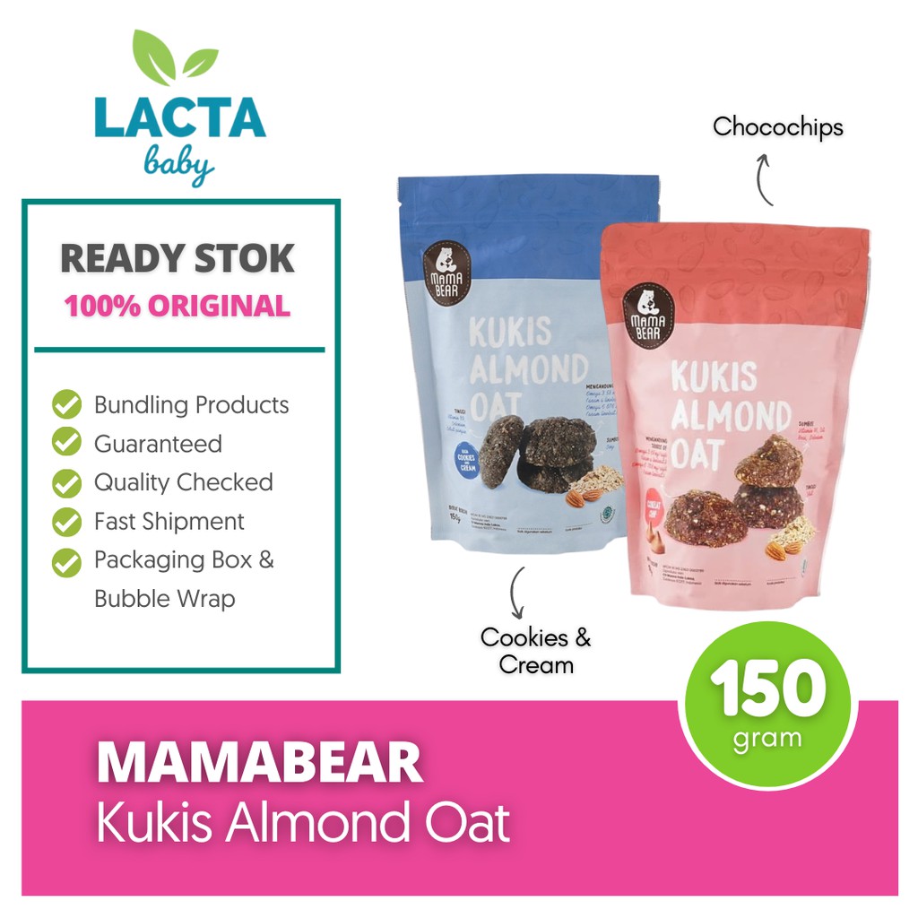 Kukis Almond | MilkyMama Cookies Mamabear | Mama Bear Almon - Cemilan Ibu Menyusui