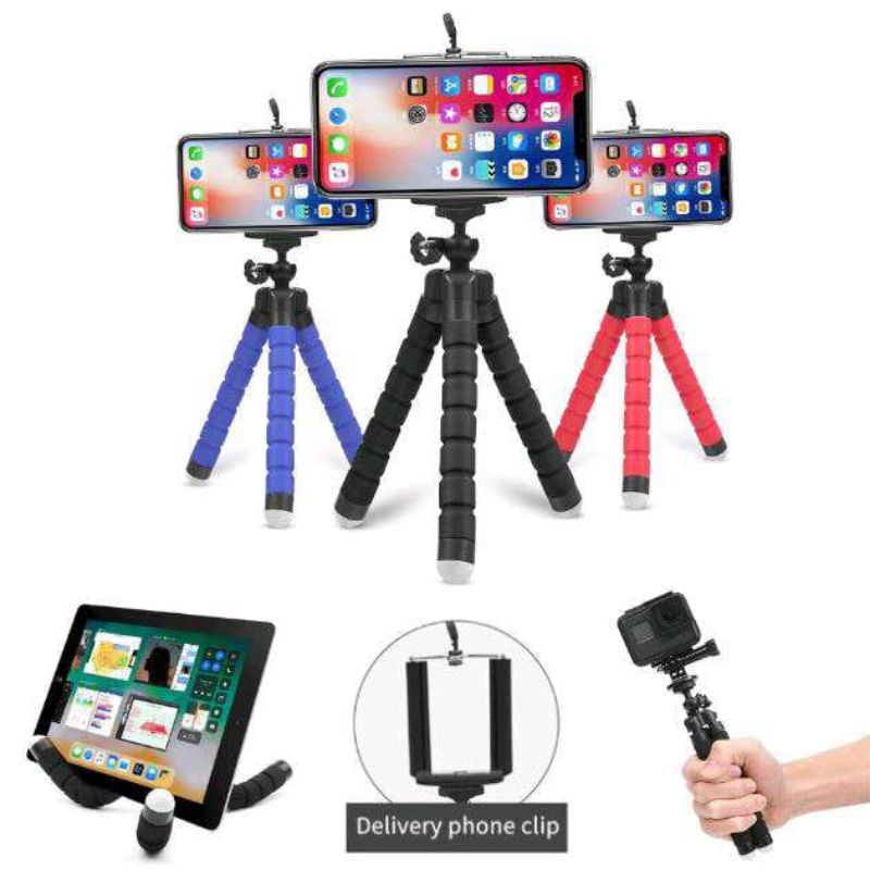 Jual Tripod Mini Pod Gorillapod Holder Hp Gorila Octopus Hitam Merah