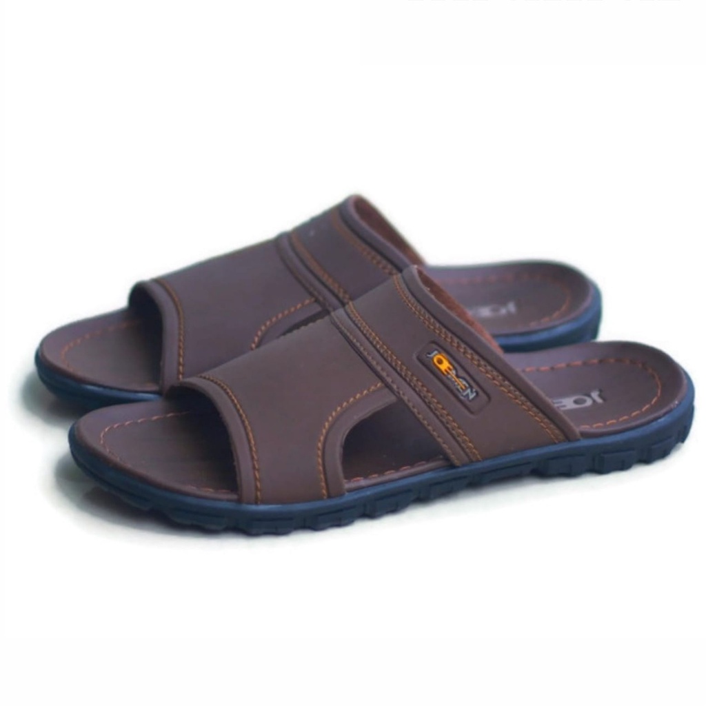 SANDAL PRIA KULIT JOEMEN WARNA COKLAT BROWN KEREN BEST SELLER PALING BANYAK TERJUAL ORIGINAL JOEMEN 100% S-17 SANDAL IMPORT KEREN FASHION PRIA