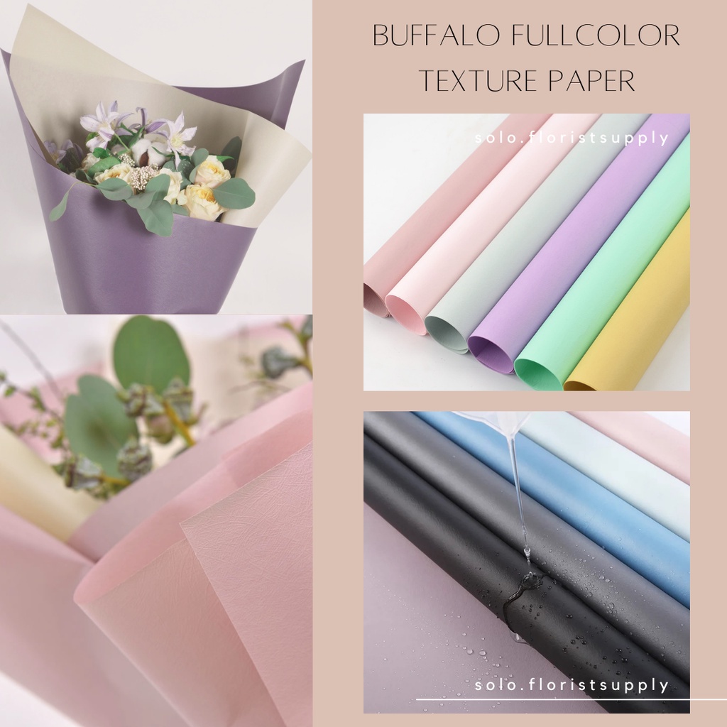 BUFFALO FULL COLOUR TEXTURE PAPER CELLOPHANE GLITER PAPER OPP FLOWER WRAPPING KERTAS TEXTURE WARNA W