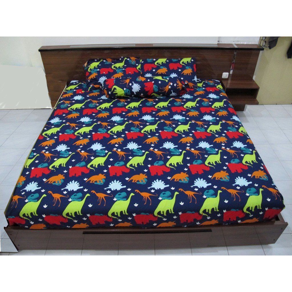 Vhepra Sprei Katun Motif Dinosaurus