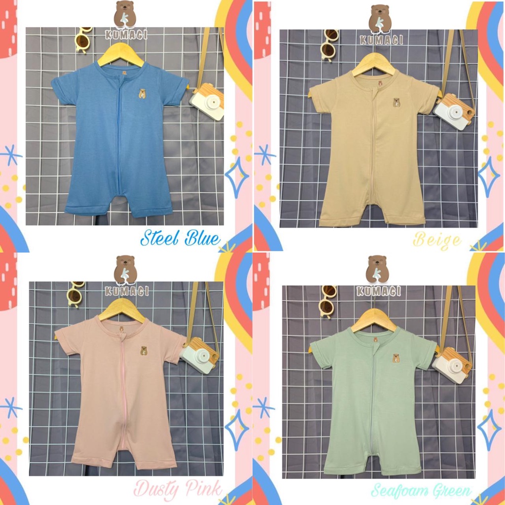 Kumagi - Jumper Goma Romper Bayi Lucu Cotton Bamboo Unisex Usia 0-3tahun Lengan pendek - Romper Baju Jumper Bahan Cotton Bamboo Anak Termurah