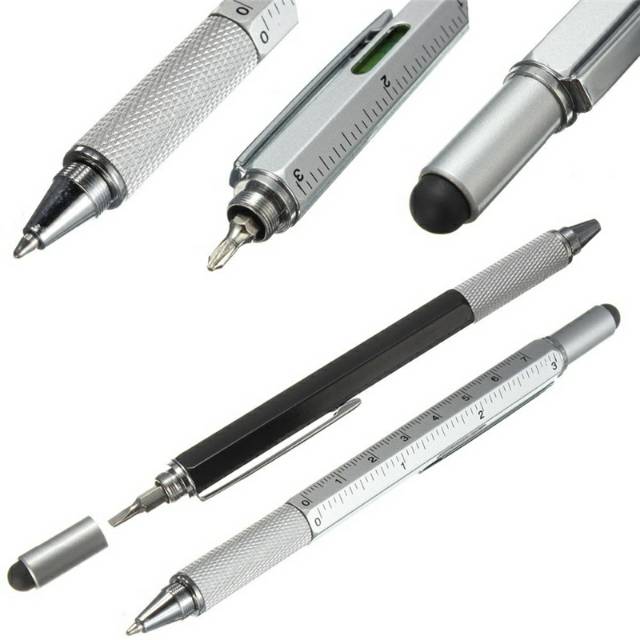 

Pena Multifungsi Plastik Stylus + Penggaris + Level + Obeng - 9625