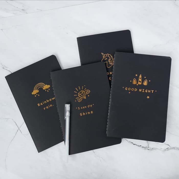 

BLACK/BUKU HITAM/PAPER BLACK/Lucky Star Black Paper Plain Notebook B5