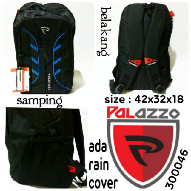 Tas Sekolah Ransel Backpack Punggung Palazzo 300046 Hitam Baru Murah Murmer Terbaru Termurah Keren
