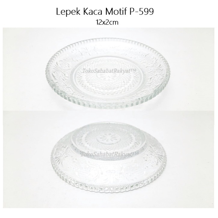 Lepek/piring Kaca Motif P-599 Uk.12cm