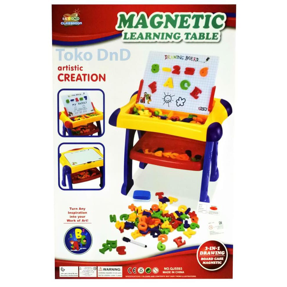 Mainan Edukasi Anak - Magnetic Learning Table Papan Tulis Magnet Huruf