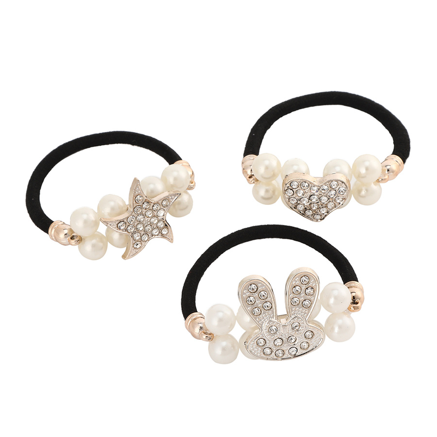 Korean Pearl Diamond Rubber Band Girls Scrunchies Ponytail Hair Rope Rhinestone Hair Accessories