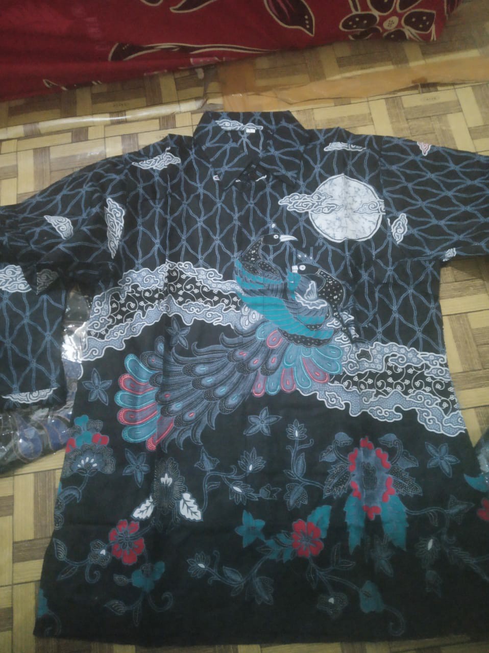 Cople Keluarga Batik Pekalongan Motif Gurita Besar Coklat