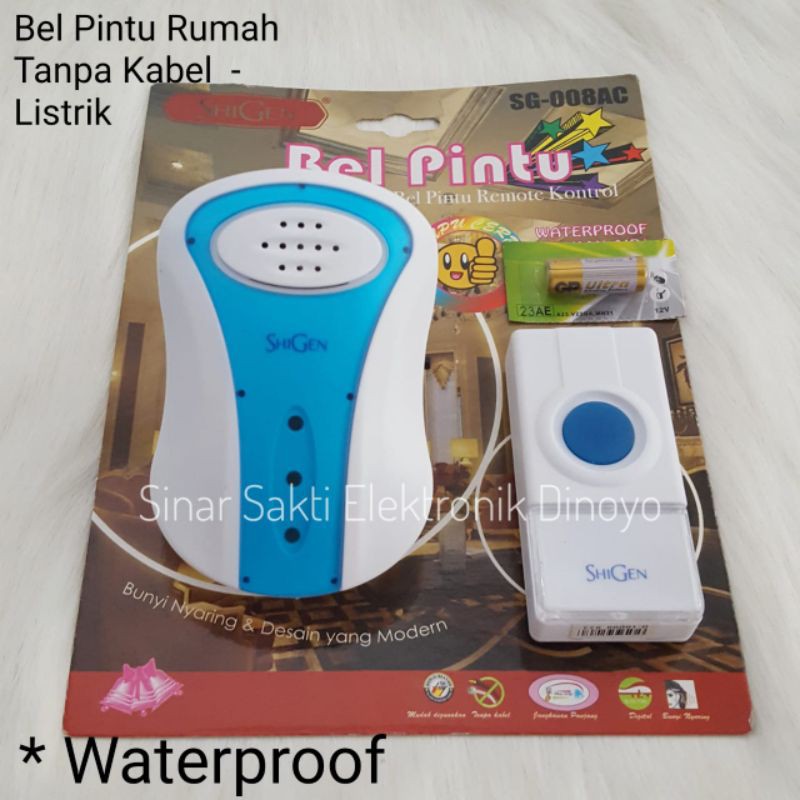 Bel Pintu Rumah / Door Bell SHIGEN Wireless Tanpa Kabel Waterproof AC LISTRIK Awet