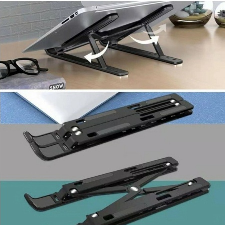 JY SS26 Stand Laptop Tablet Hp Holder Dudukan Laptop Handphone Portable Holder Folding Lipat Notebook Anti Slip
