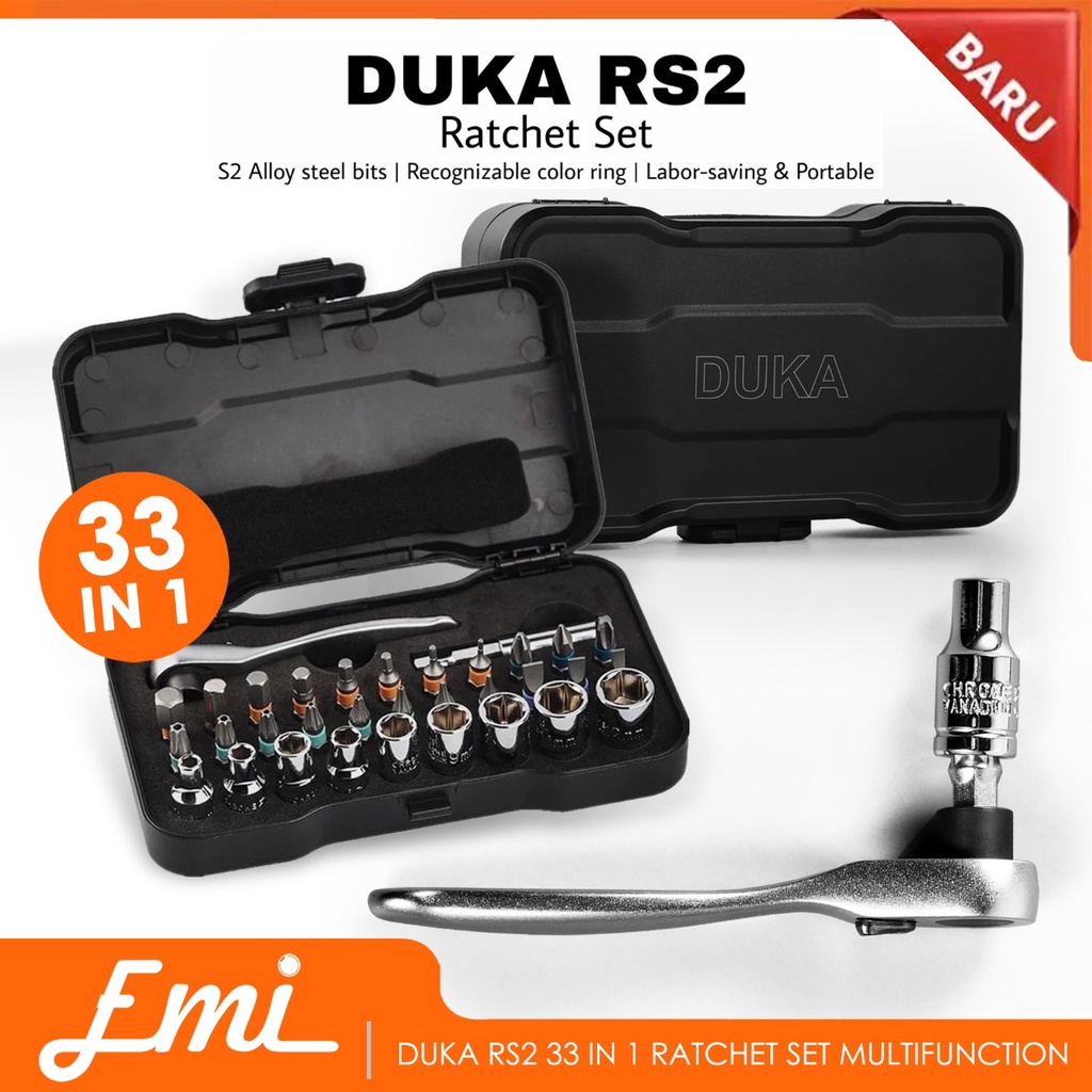 DUKA RS2 33 in 1 RATCHET SET - DUKA RS 2 MULTIFUNCTION RATCHET 33in1 OBENG SET