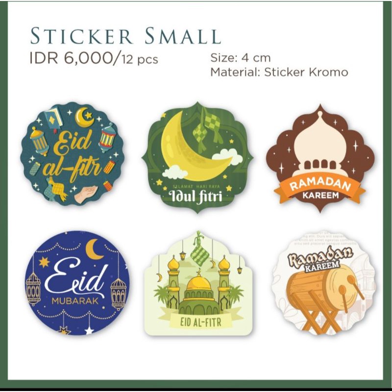 

Stiker small design lebaran idul fitri bisa utk hiasan dan toples kue