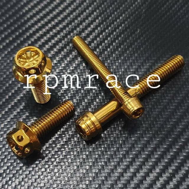 Baut Probolt Gold Flower Honda Flower Breket Kaliper Monoblok Untuk Beat Scopy Vario Dll