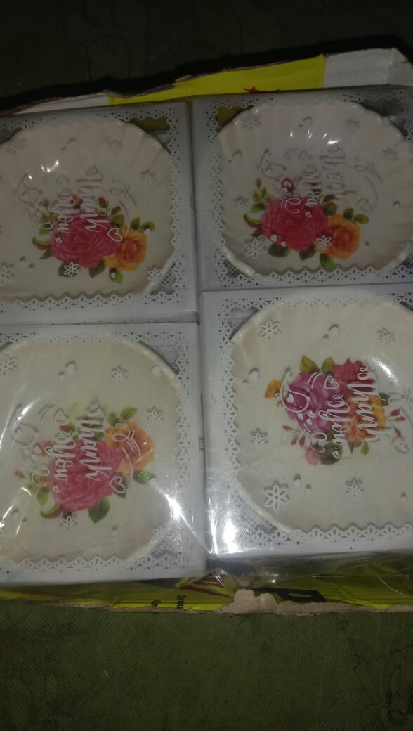 Souvenir Mangkok Bulat Kemas Mika Motif