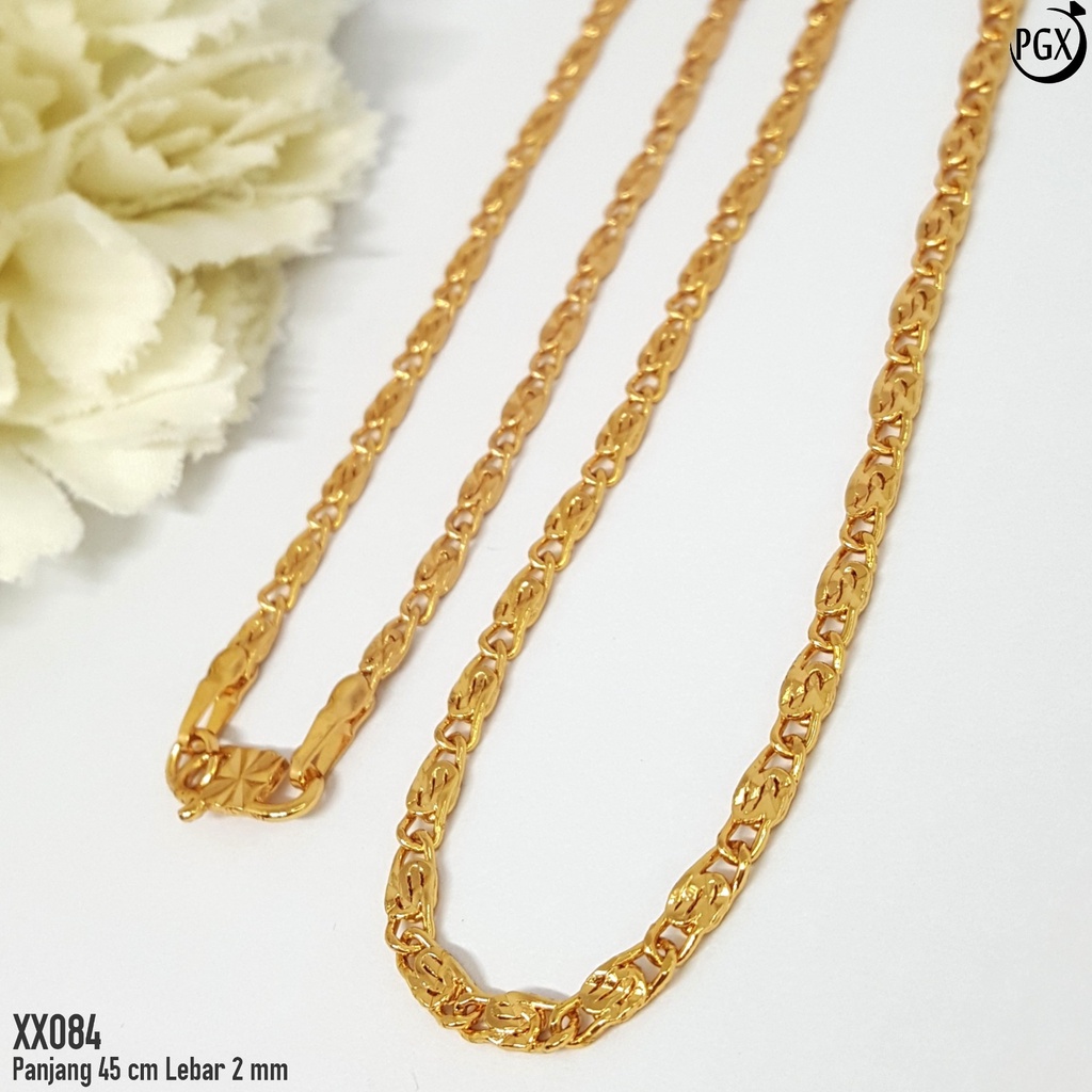 PGX Kalung Pria Wanita Panjang Hijab Xuping Perhiasan Lapis Emas Aksesoris Fashion - XX084