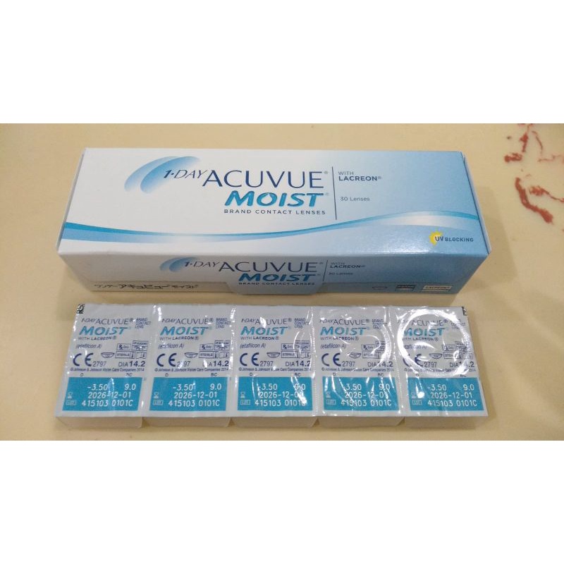 Softlens / Lensa Kontak Acuvue 1-Day Minus 3,50 Strip 5 pcs