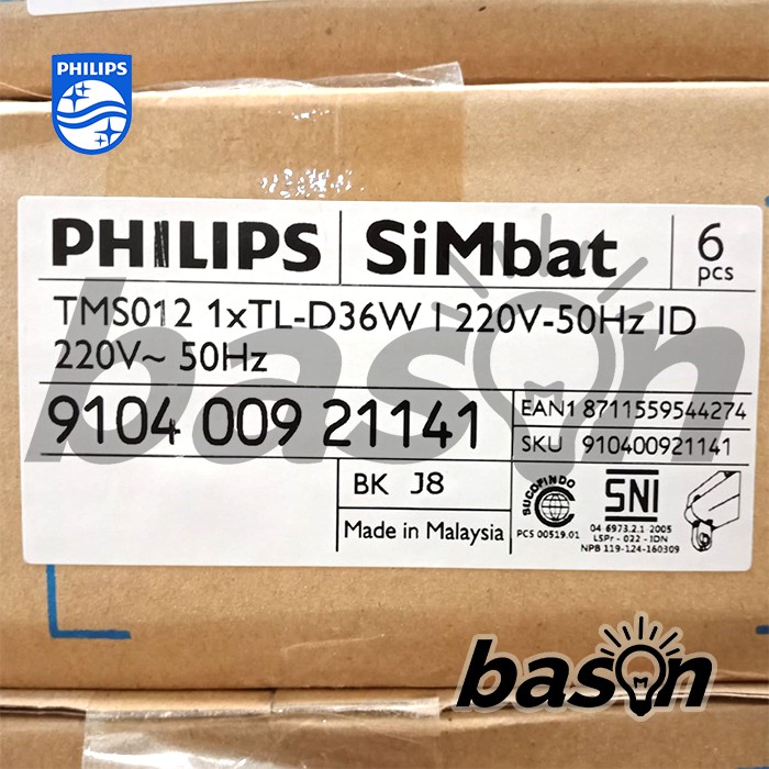 PHILIPS SiMbat TMS012 1xTL-D36W 1200mm - Rumah Lampu TL