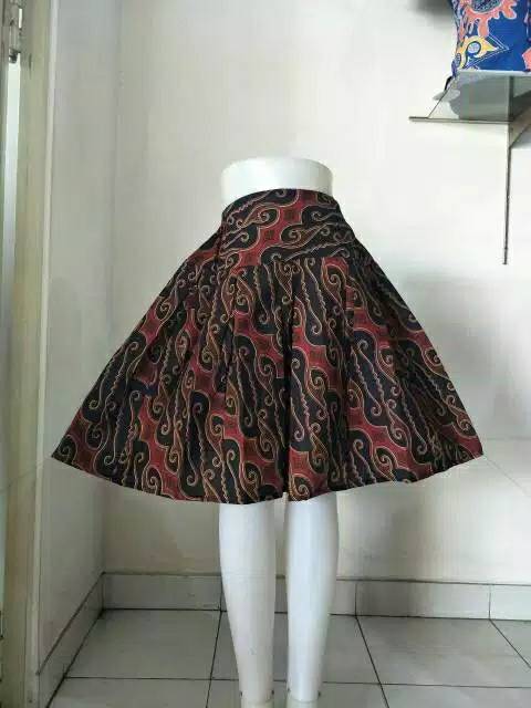 Rok Batik Pendek Motif Random/Grosir Rok Kerja Murah/Rok Mini Batik/Rok Casual/Rok Vintage