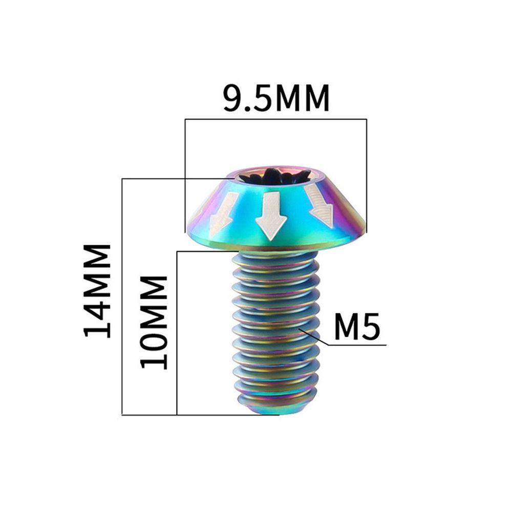 R-FLOWER 2pcs Sekrup Titanium T25 Ultralight Bagian Sepeda MTB Bicycle Screw