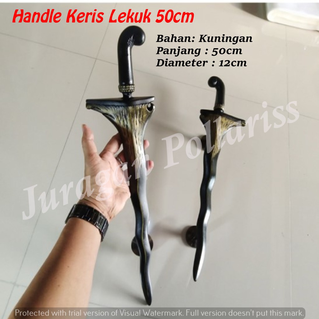 Terlaris  Pegangan Tarikan Handle Pintu Rumah Kuningan Antik Bagus Harga Murah Motif Keris Lekuk 50c