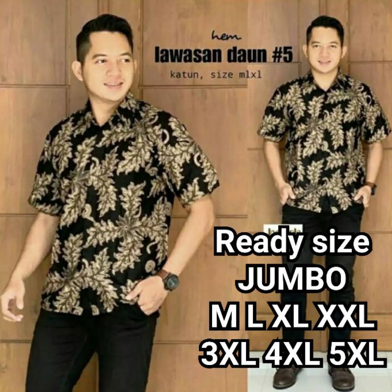 KEMEJA BATIK PRIA M L XL XXL XXL 3L 4L BAJU BATIK PRIA LENGAN PENDEK BATIK ATASAN PRIA KANTOR MODERN